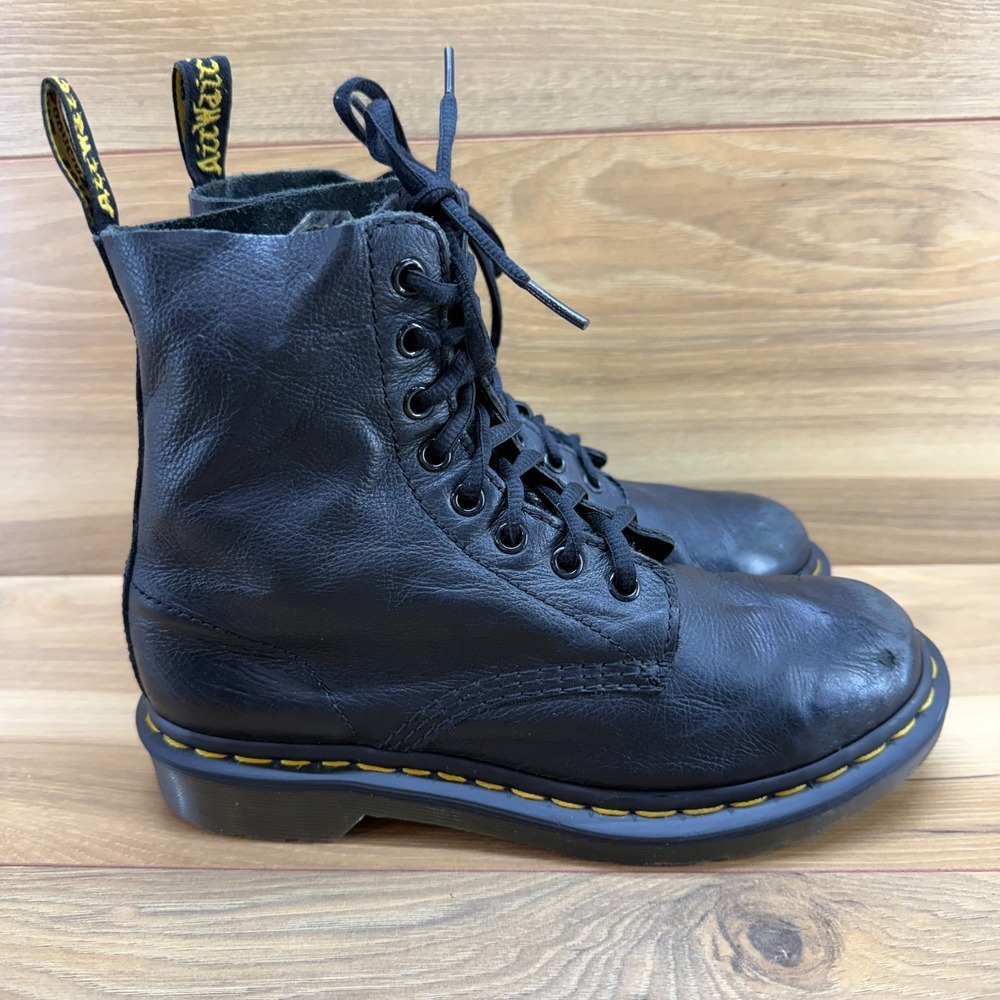 Dr Martens Womens Boots 7 EU 38 Pascal Black Pebble Leather Pascal Zip Combat